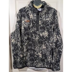 Obermeyer Fleece Sweatshirt Men XL Black White AOP 1/2 Zip Pullover Baselayer